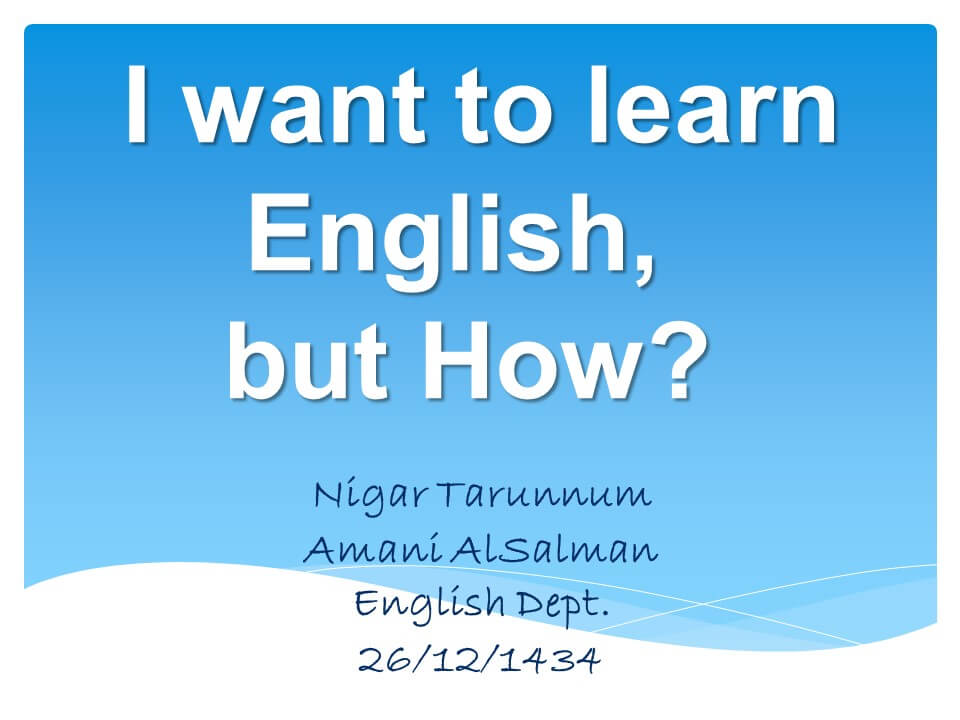 I Want To Learn English From You