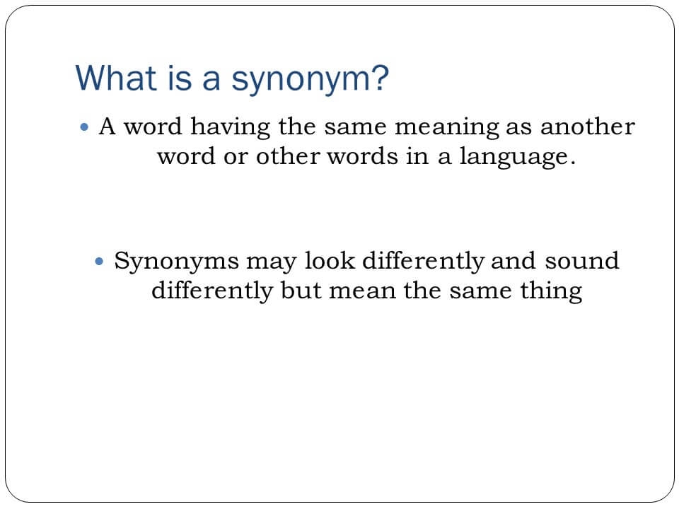 Synonym Word List - From Basic To Advanced - English Learn Site