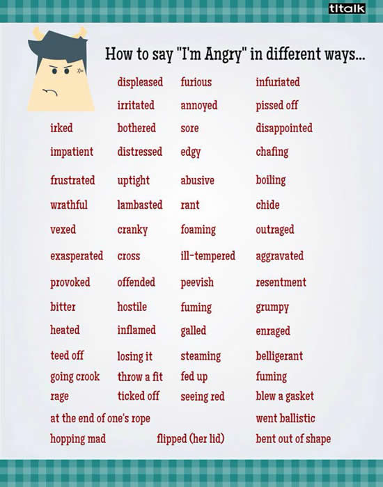 How To Say Angry In Different Ways English Learn Site