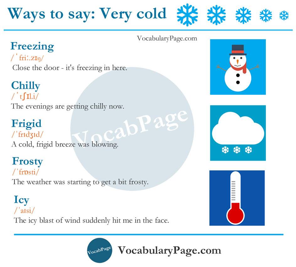 Ways To Say VERY COLD English Learn Site